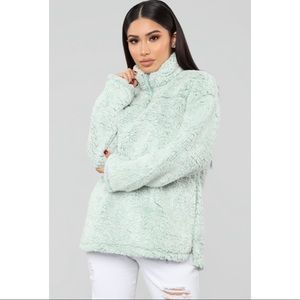 Sage/mint green fluffy sweater
